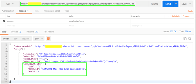 SharePoint Online - REST API - Select Taxonomy Field